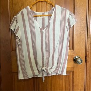 Thread & Supply tie front short sleeve top